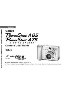 Canon PowerShot A75 manual. Camera Instructions.